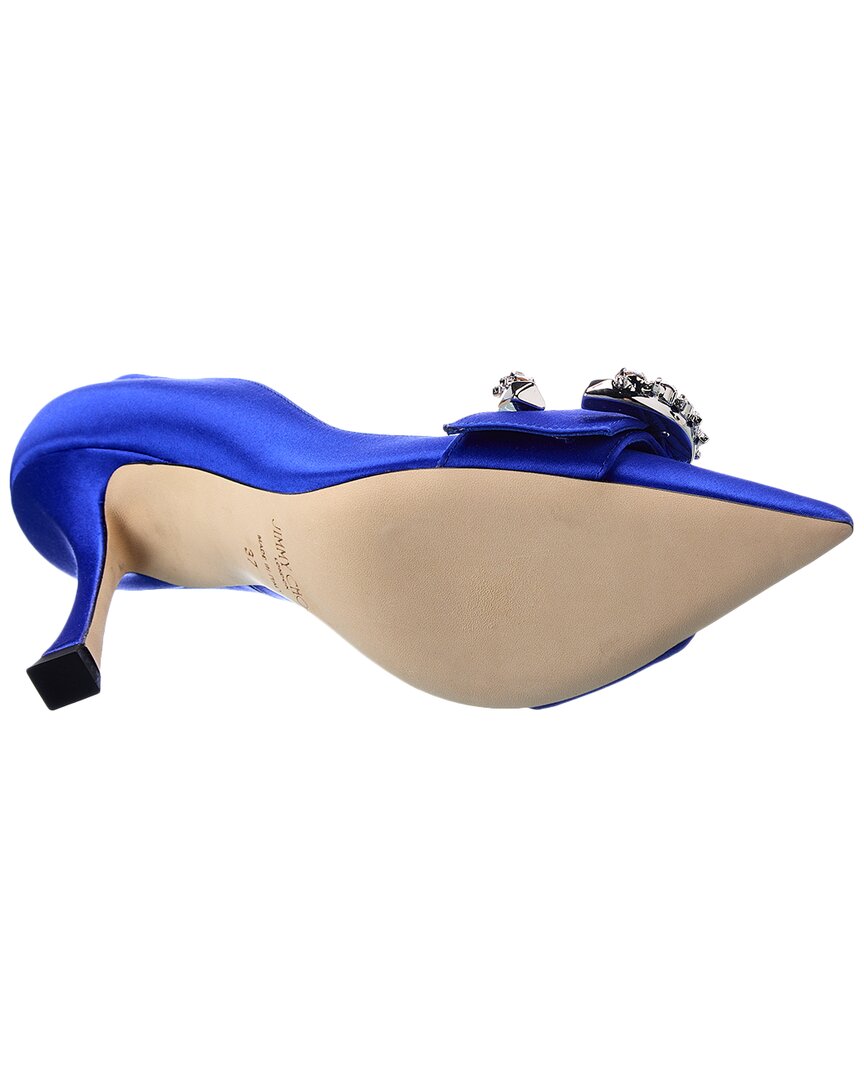 Сатиновые туфли-лодочки Jimmy Choo Melva 90, синий — фото 4
