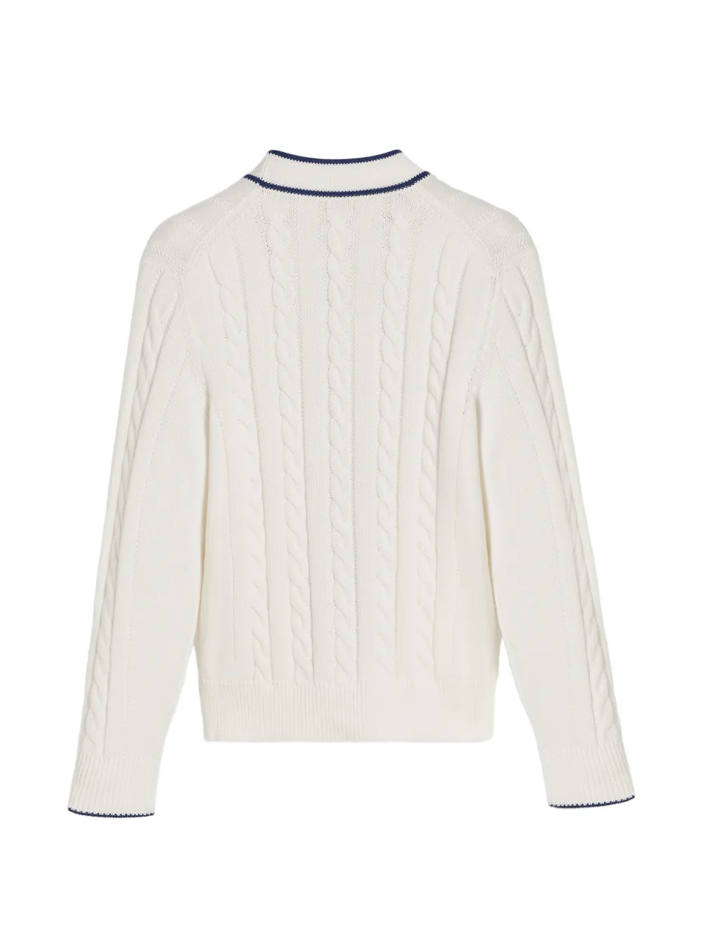 Кардиган из хлопка с косами и логотипом Brunello Cucinelli Kids, белый — фото 2