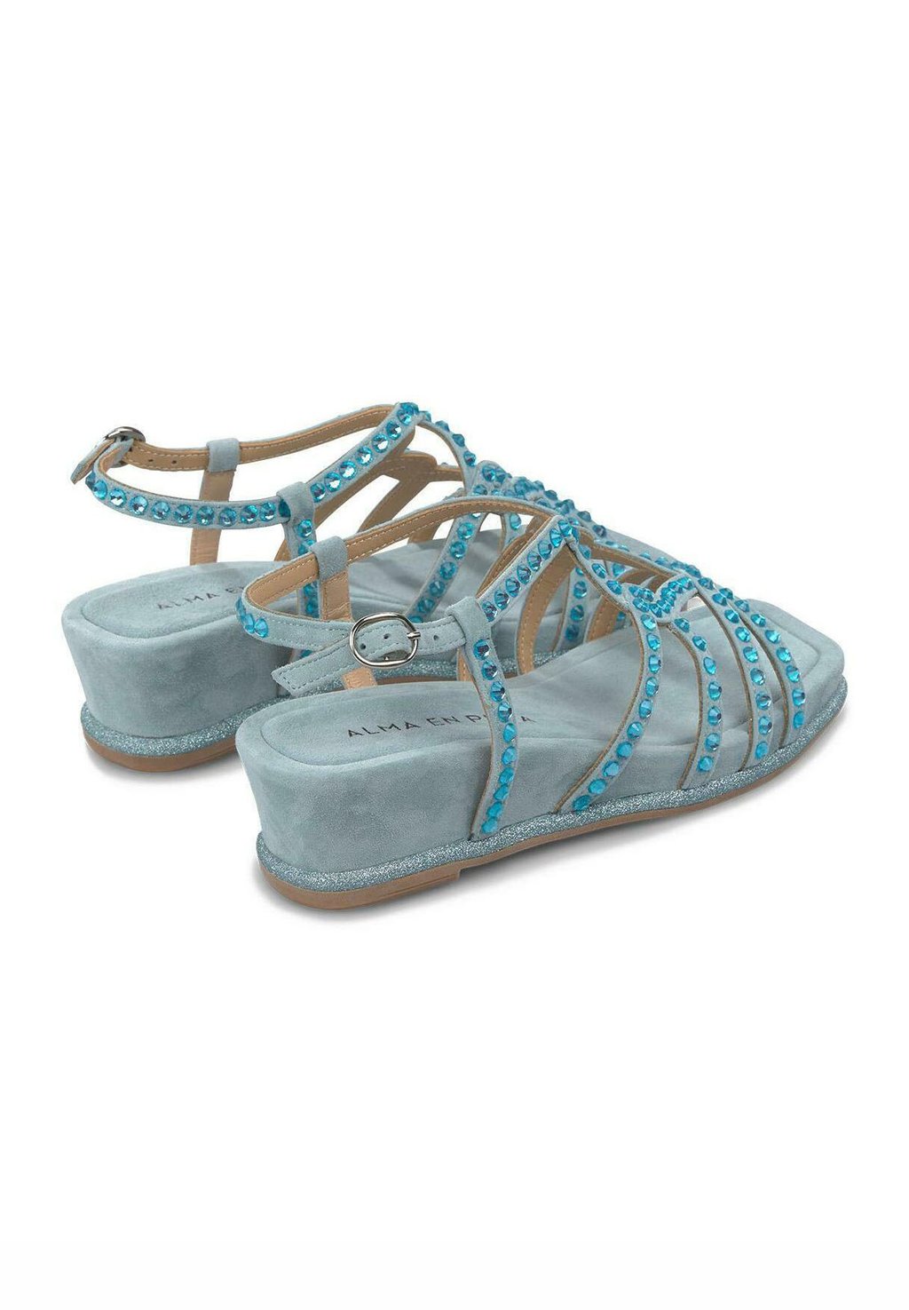Босоножки на танкетке CON CIERRE HEBILLA - Platform sandals Alma en Pena, цвет Azul Jaspeado — фото 4