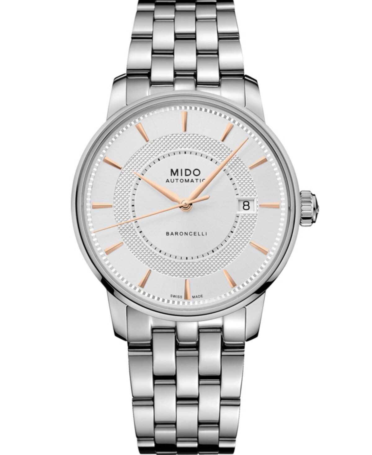 

Мужские швейцарские автоматические часы Baroncelli Signature с браслетом из нержавеющей стали, 39 мм Mido