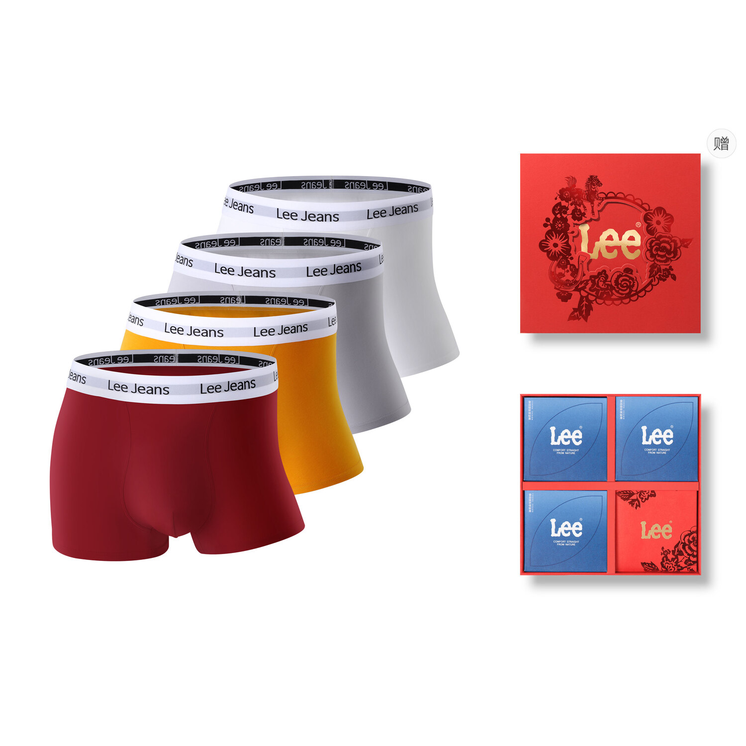 

Комплект мужских трусов подарочный набор Lee, Box 4 Pack (красный+оранжевый+серый+белый)