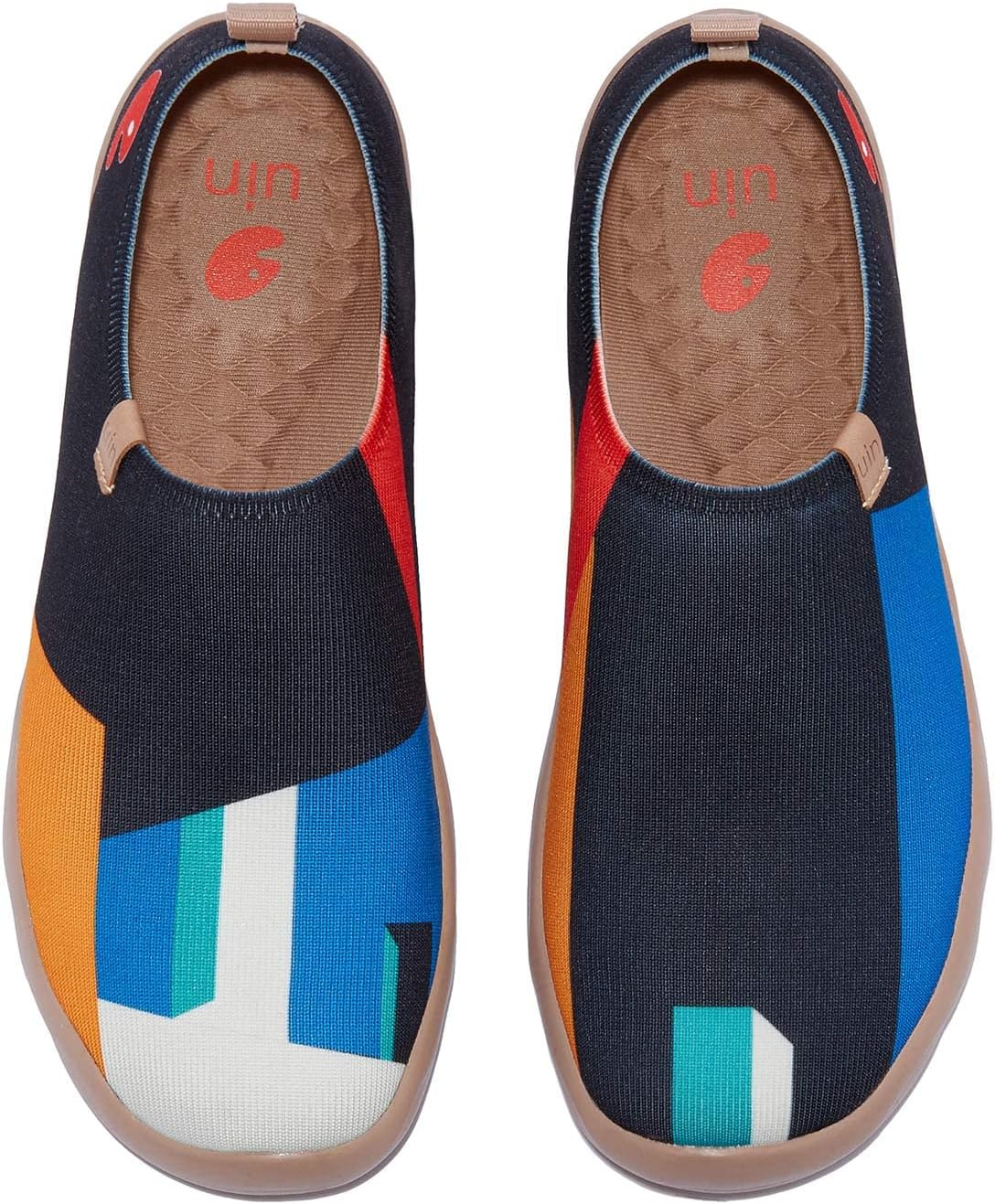 

Мужские лоферы UIN, раскрашенные дорожные туфли, слипоны для ходьбы, повседневные, легкие, комфортные модные кроссовки Toledo Цвет и геометрия, Goodnight