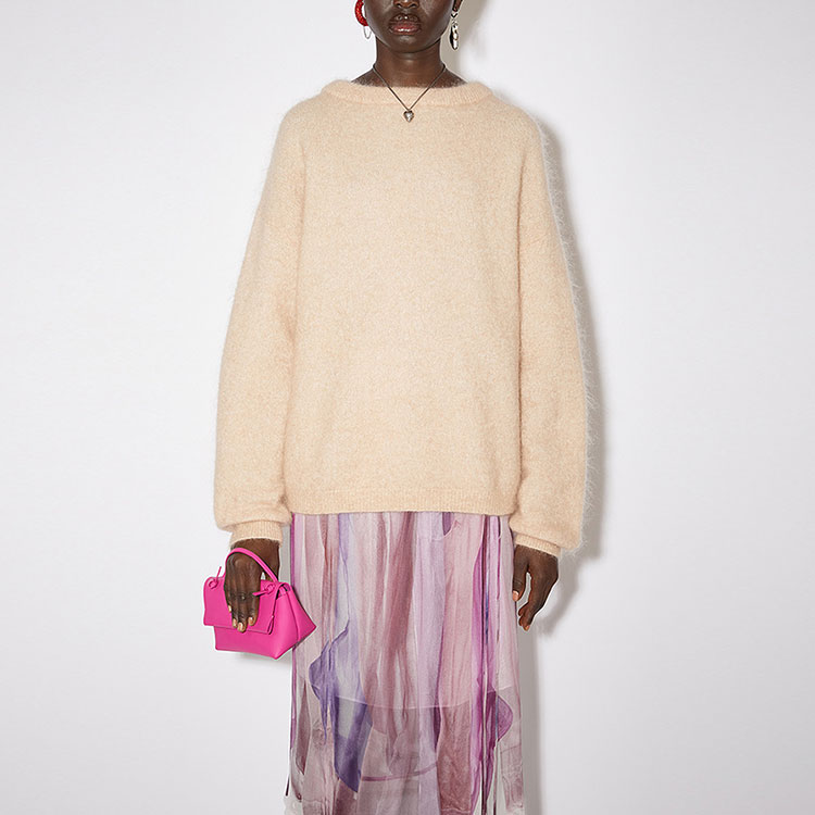 Свитер с круглым вырезом теплый бежевый Acne Studios — фото 4