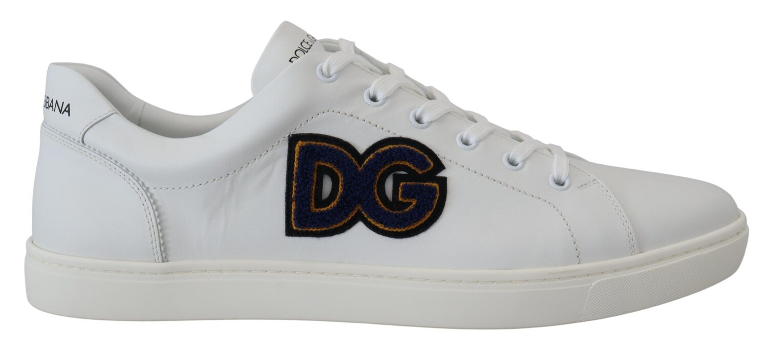 Элегантные белые кожаные мужские кроссовки Dolce & Gabbana