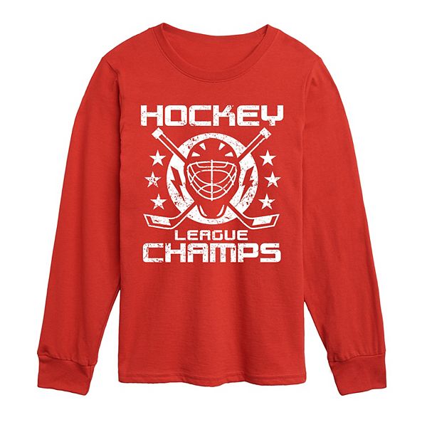 

Футболка с длинным рукавом Boys 8-20 hockey league champs Licensed Character, Red