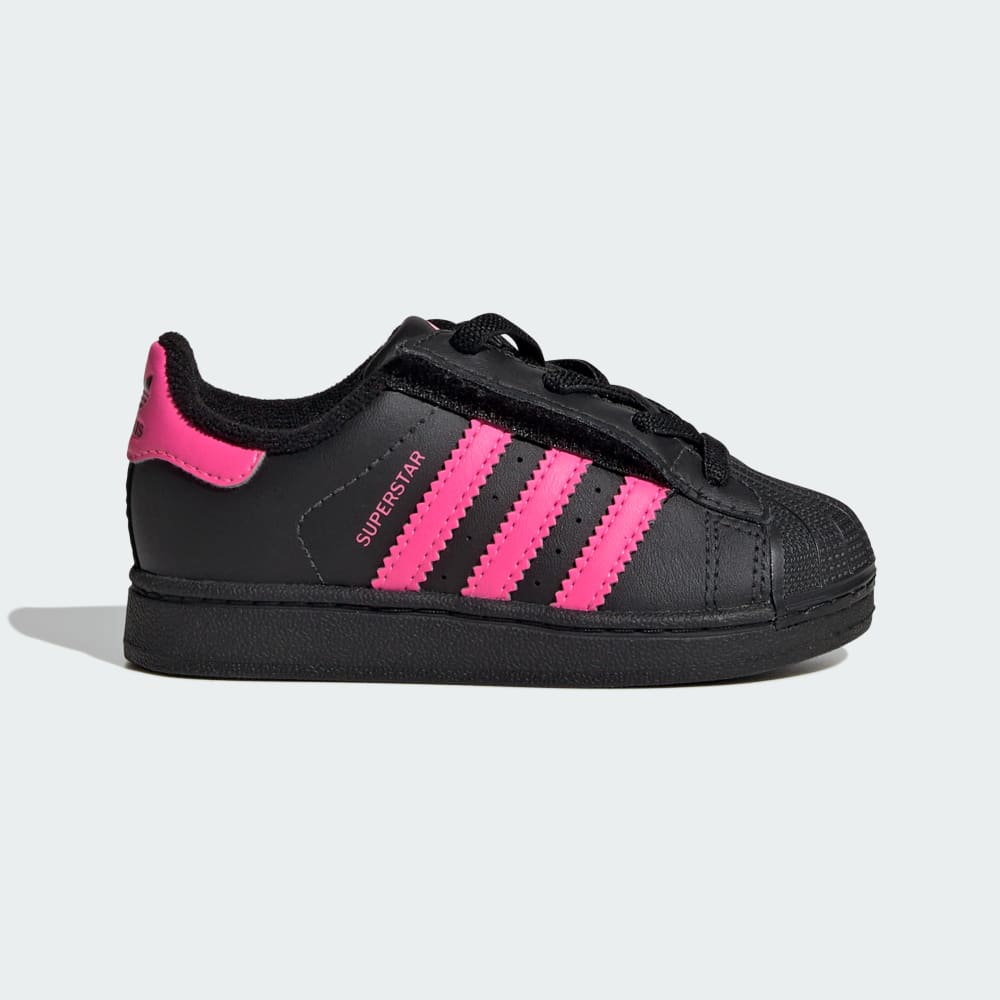 

Кроссовки Adidas Superstar II Comfort Closure Elastic Lace Shoes, цвет Core Black/Lucid Pink/Core Black