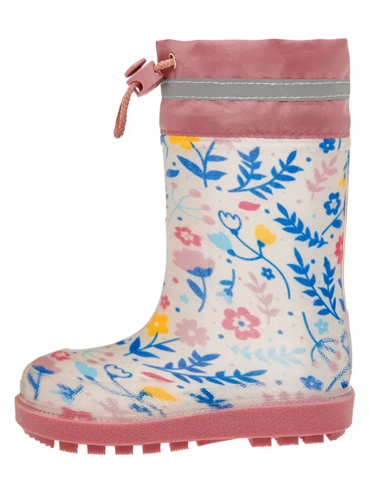 Сапоги резиновые водонепроницаемые Playshoes, розовый/белый/разноцветный — фото 2