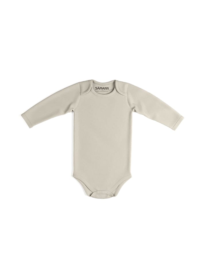 

Sämann Детский боди из 100% органического хлопка, с длинными рукавами, без ребристой вязки, цвета овсяного молока