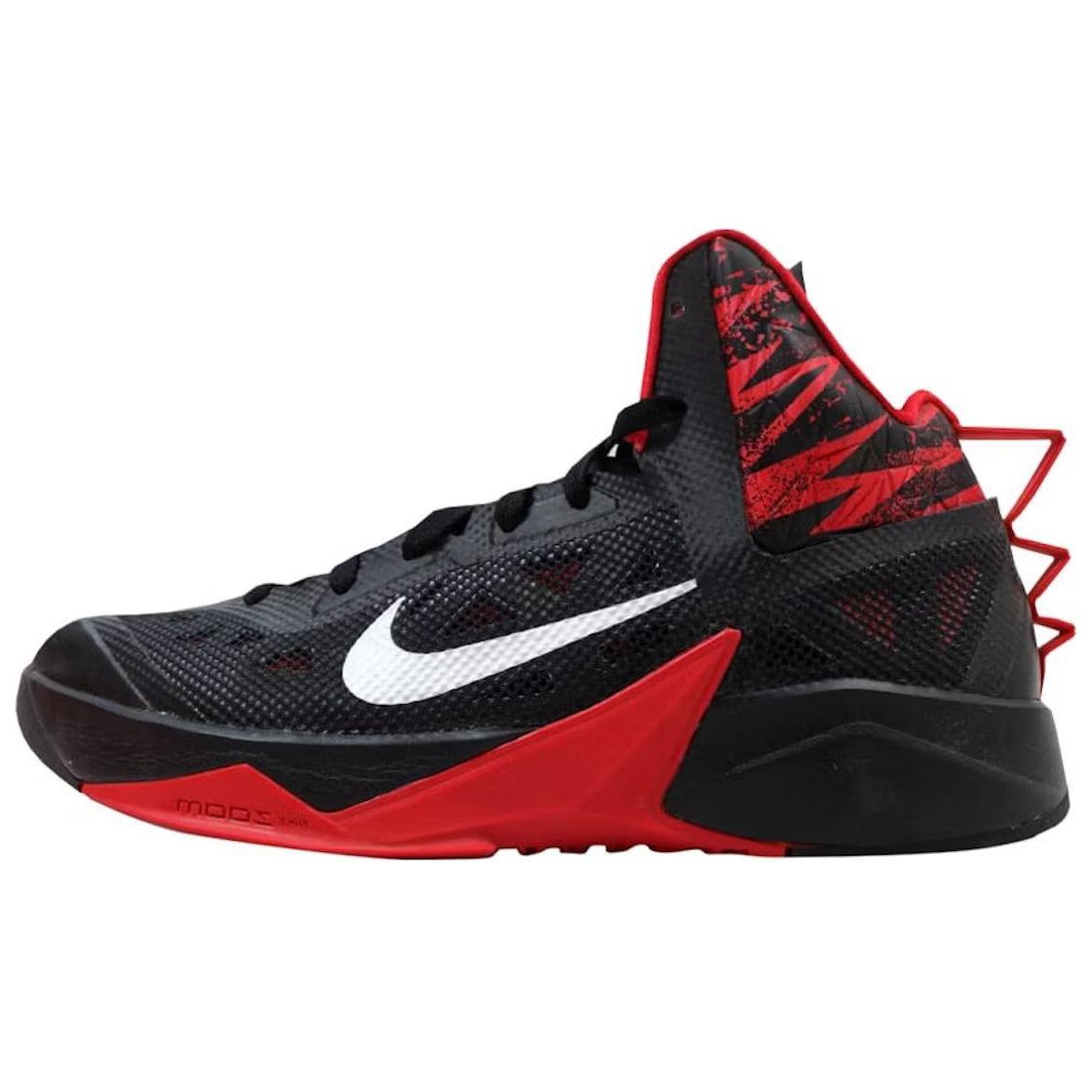 

Кроссовки Nike Zoom Hyperfuse 2013 Black/Metallic Silver-University Red, черный/красный