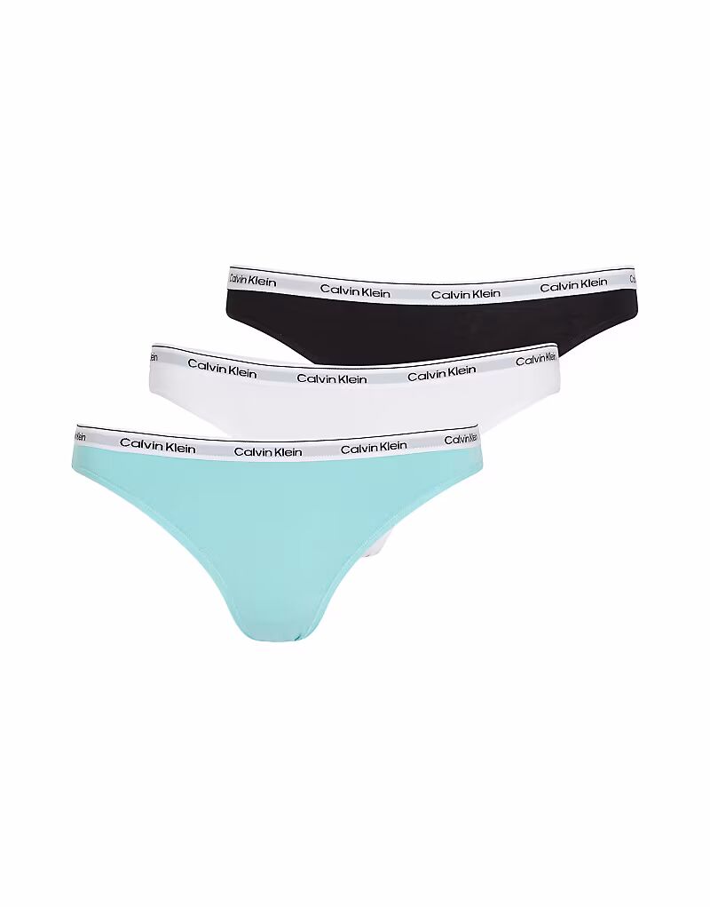 

Комплект из 3 плавок-бикини Calvin Klein Modern Logo черного/белого/синего цвета