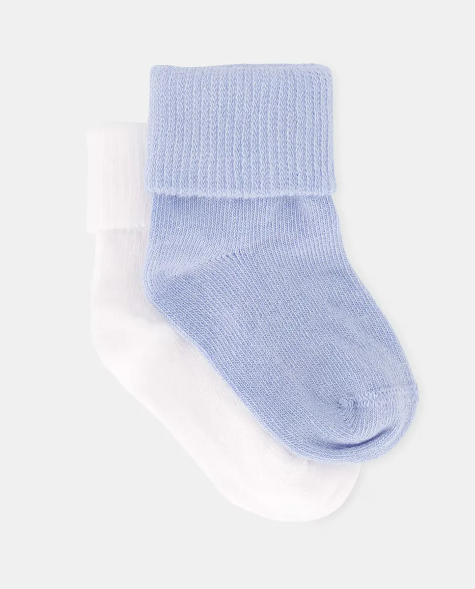 

Упаковка из 2 однотонных носков для мальчиков с отворотами Cotton Juice, цвет 400 Azul