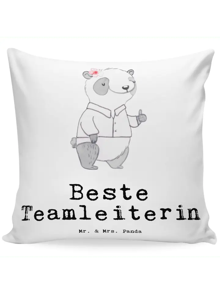 

Подушка Mr & Mrs Panda 40x40 Panda Beste Teamleiterin, белый