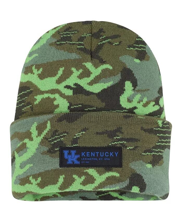 

Мужская камуфляжная вязаная шапка с манжетами для Дня ветеранов Kentucky Wildcats Nike, зеленый