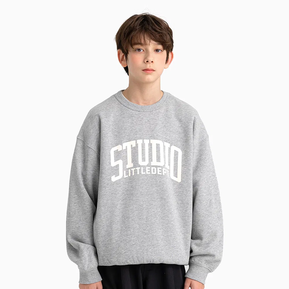 Детский свитшот Studio Big Logo, серый, от Little Dept