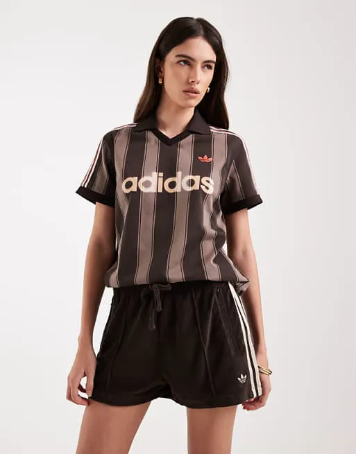 Коричневые махровые шорты adidas Originals — фото 2
