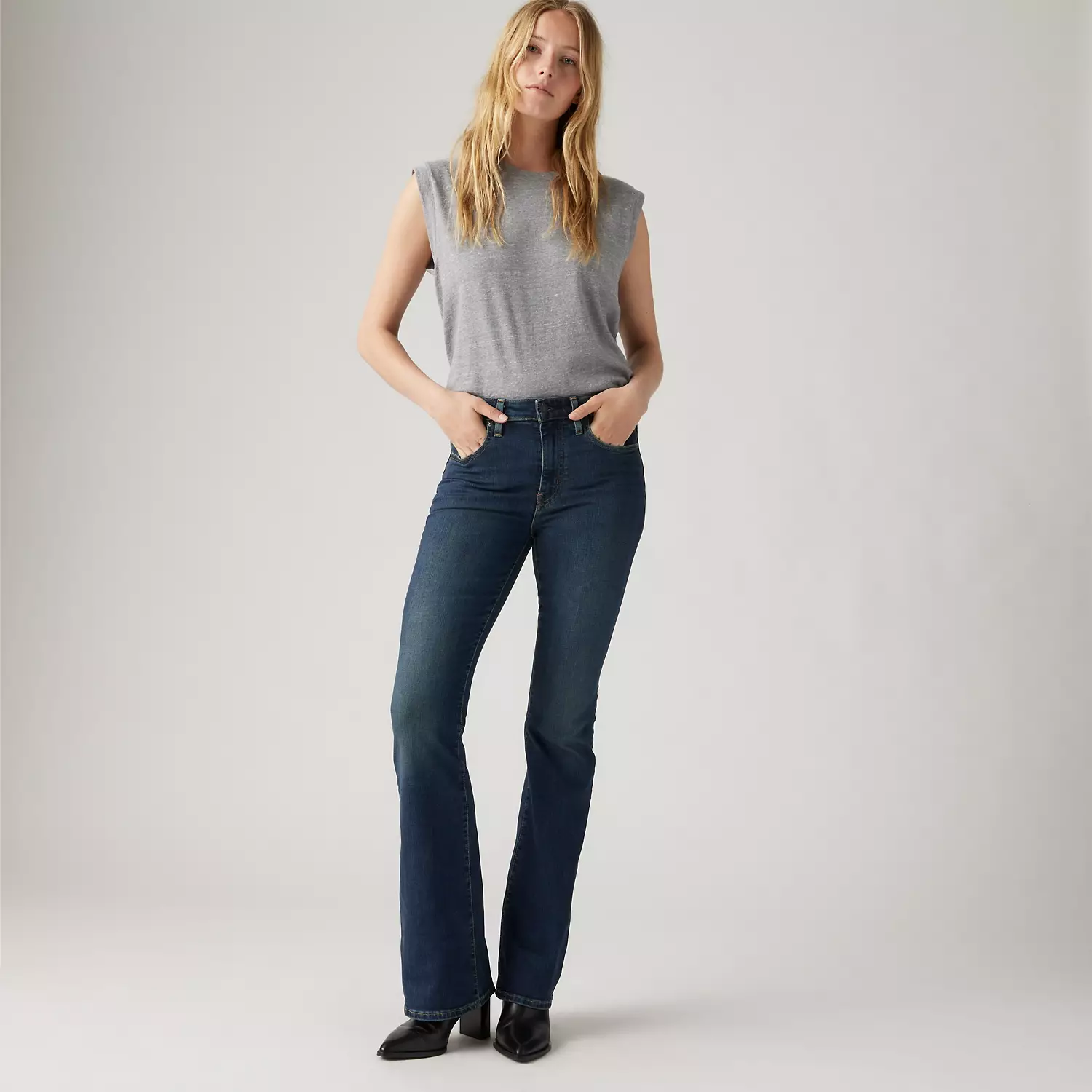 

726 расклешенные женские джинсы с высокой посадкой Levi's, цвет Blue Swell - Dark Wash