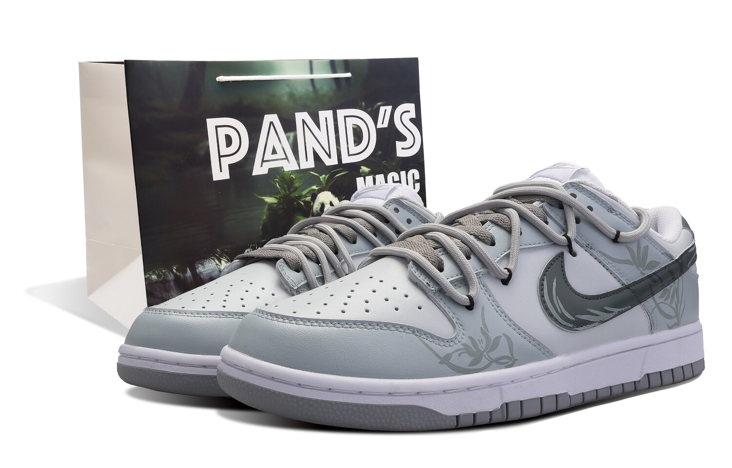 

Кроссовки Nike Dunk Skateboarding Shoes Men Low-top Gray/White, серый/белый