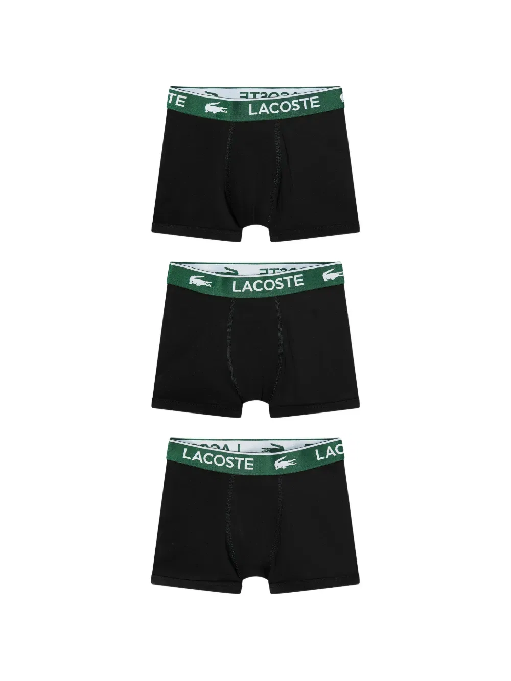 Боксеры с логотипом (комплект из трех штук) Lacoste Kids, черный