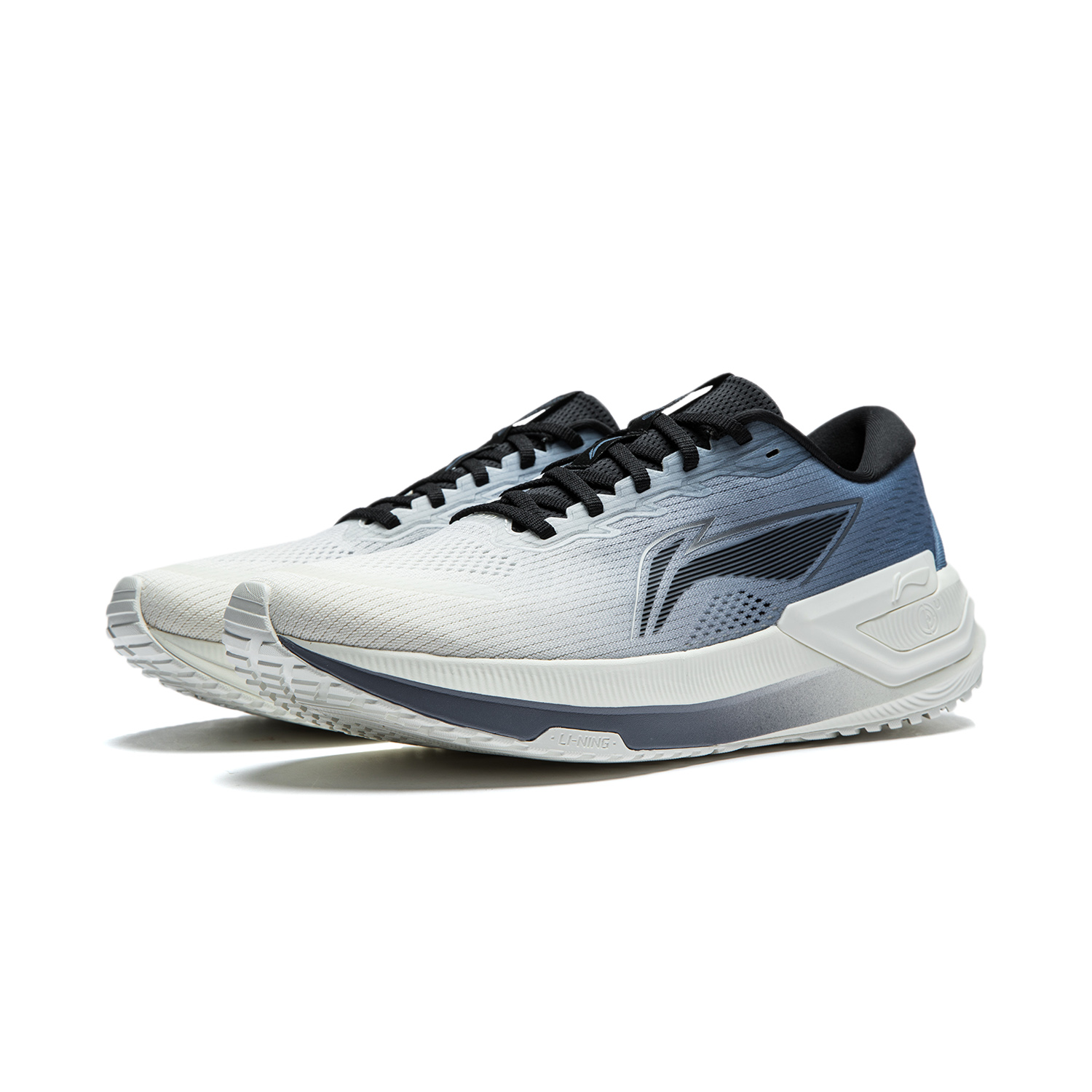 LiNing YueYing 3.0 Амортизирующие нескользящие поддерживающие низкие кроссовки HEEL LOC для спринтерского бега мужские синие бежевые белые, Crown Blue/Ecru — фото 3