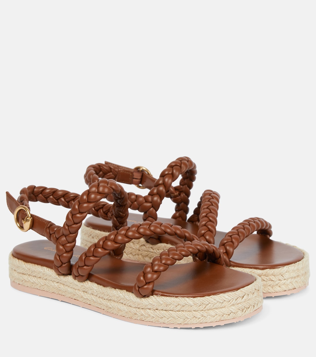 Кожаные эспадрильи Playa Gianvito Rossi, Cuoio+Naturale