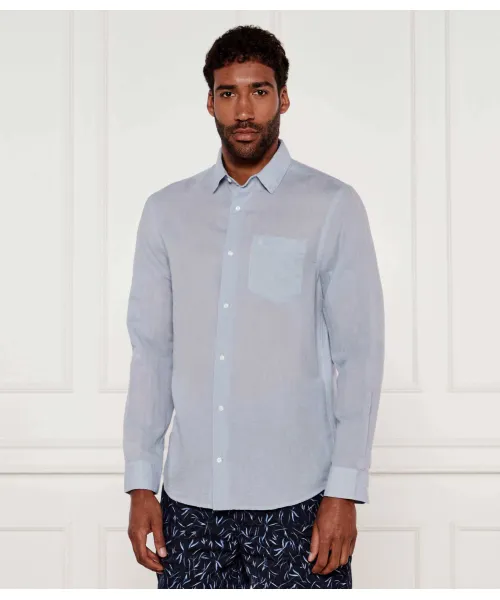 

Льняная рубашка Regular fit Calvin Klein, синий