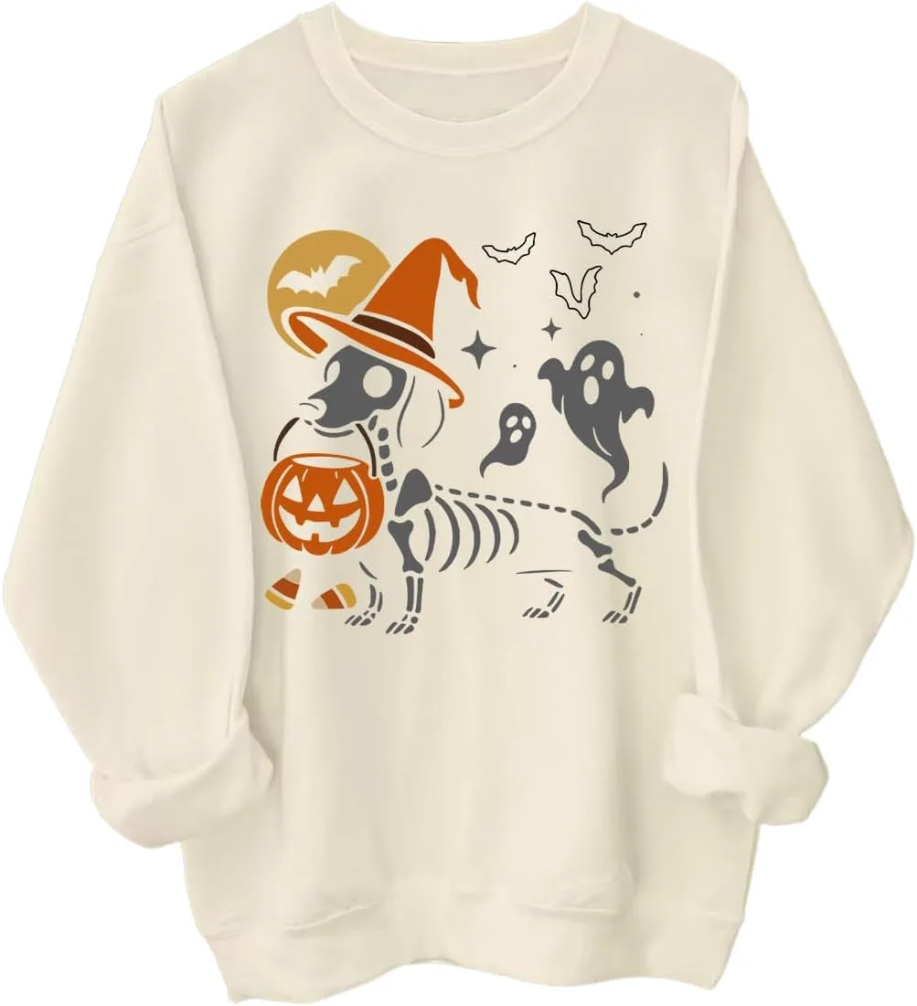 

Толстовка с таксой-скелетом для мужчин и женщин, Halloween