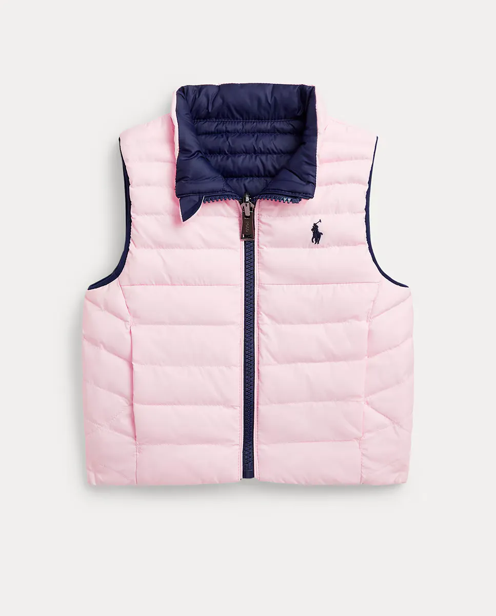 

Двусторонний мягкий жилет для девочки Polo Ralph Lauren, розовый