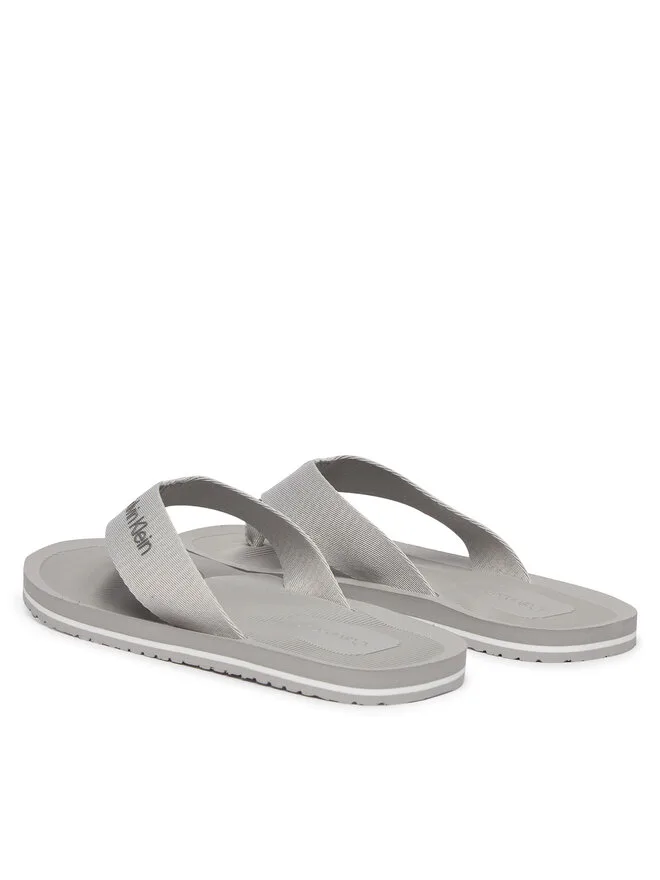 Calvin Klein Шлепанцы с логотипом и ремешком из тесьмы HM0HM02106, серый — фото 4