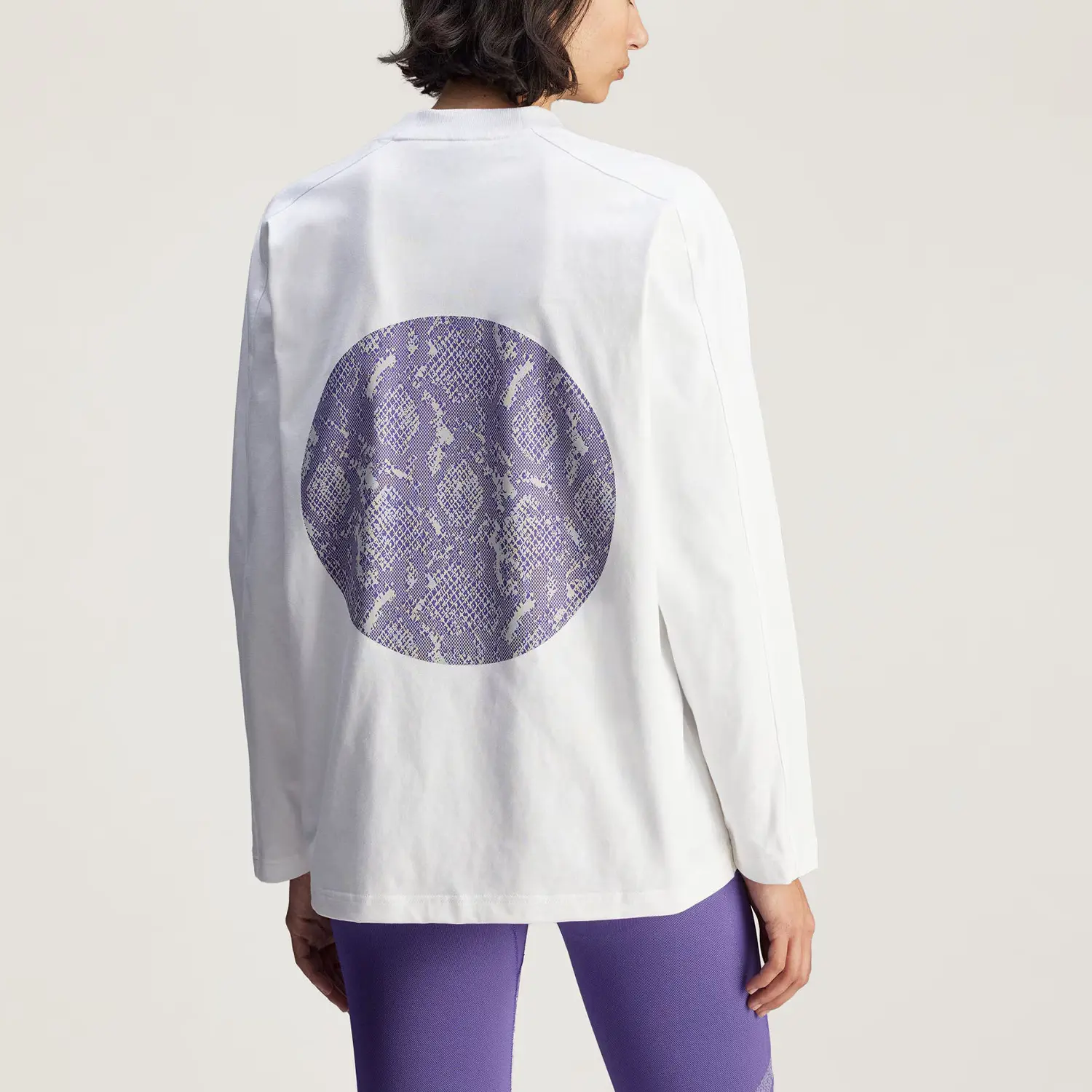 Футболка Stella McCartney SS25 женская Adidas, белый/фиолетовый — фото 4