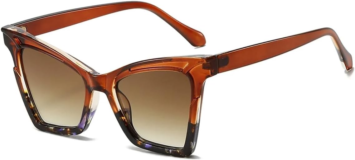 

Женские солнцезащитные очки «кошачий глаз» с градиентным переходом цвета, роскошные очки для вечеринок, модные ретро-очки для вождения, защита от УФ-излучения UV400 TVTBBVV, Brown