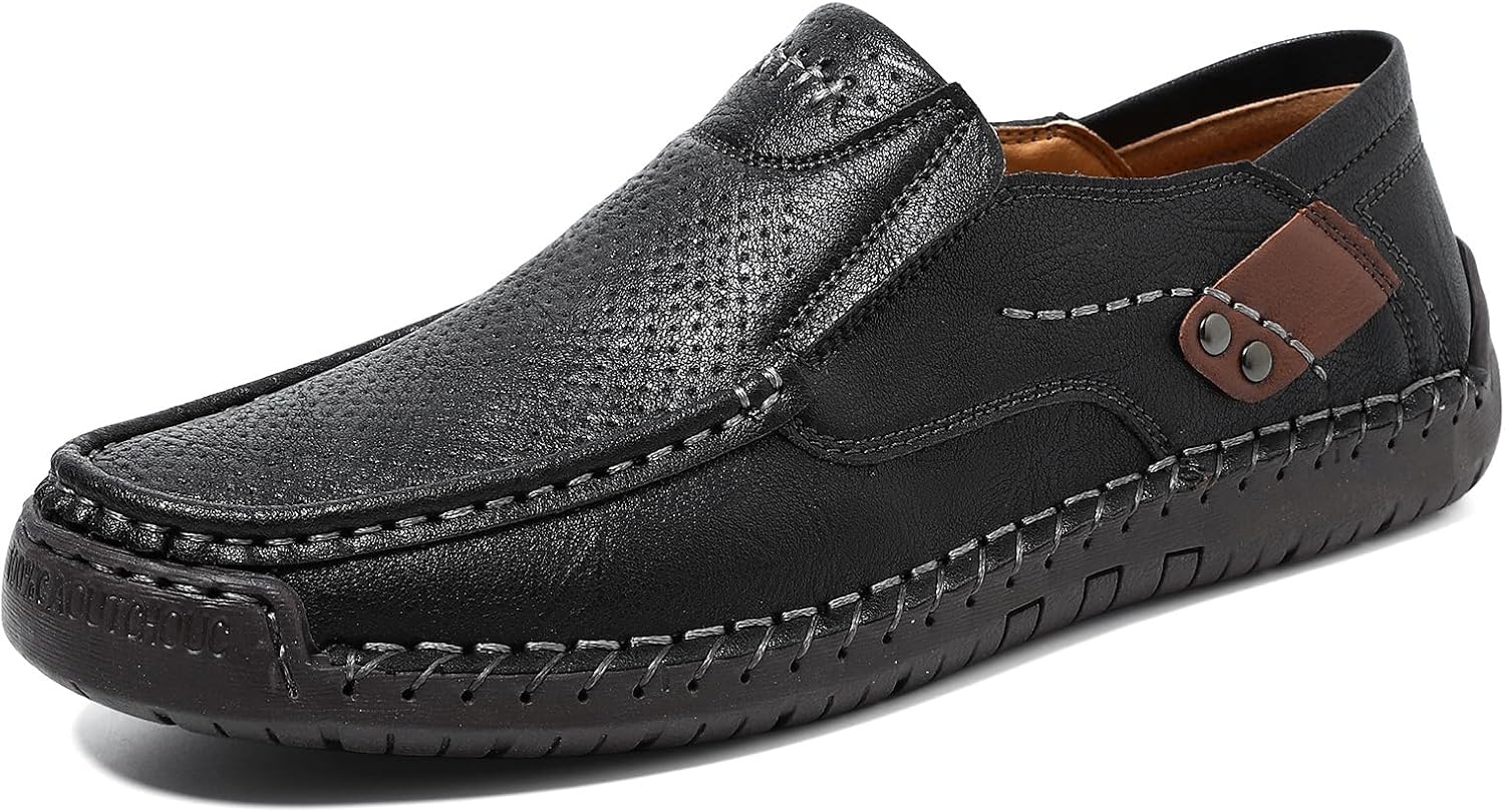 

Мужские слипоны ручной работы из натуральной кожи, мягкие дышащие туфли для вождения Abborora, 7