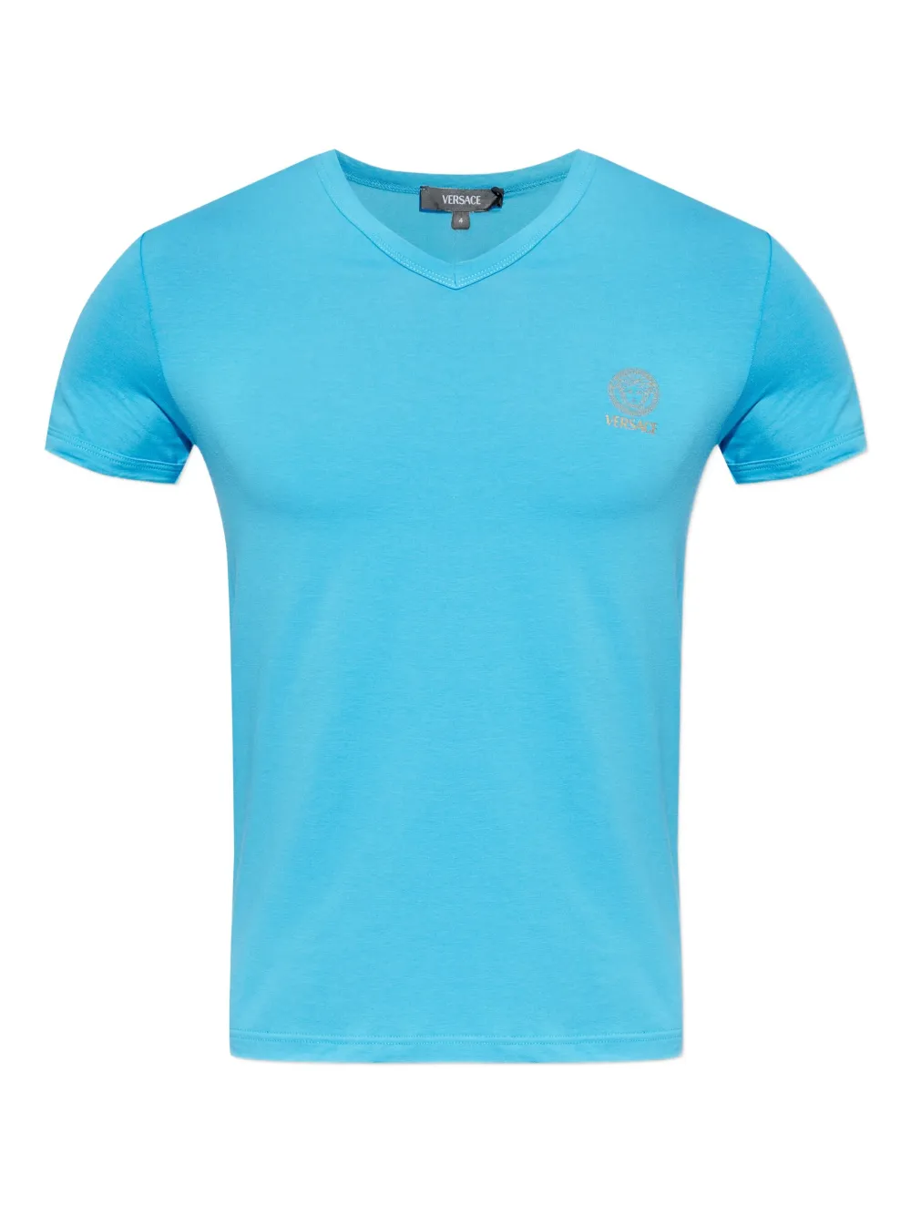

Футболка с V-образным вырезом и логотипом VERSACE, синий