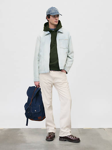

555 Свободные прямые мужские джинсы из льна и денима Levi's, цвет Ecru Fusion - White