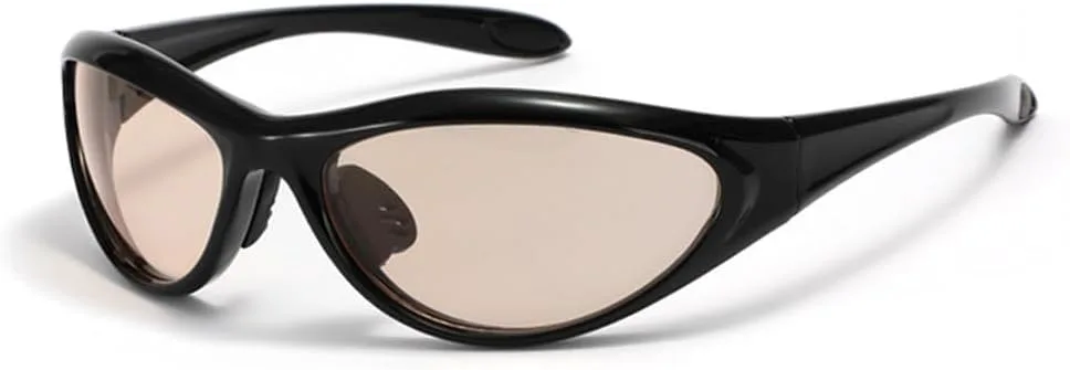 

Ретро-солнцезащитные очки «кошачий глаз», панк-очки для спорта, солнцезащитные очки UV400 для мужчин, модные синие зеркальные очки TKKTLLT, Black Champagne