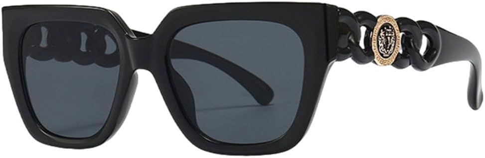 

Модные квадратные женские солнцезащитные очки, стильные большие черные женские солнцезащитные очки, роскошные винтажные очки с защитой от УФ-излучения UV400 LVTFCO, Black