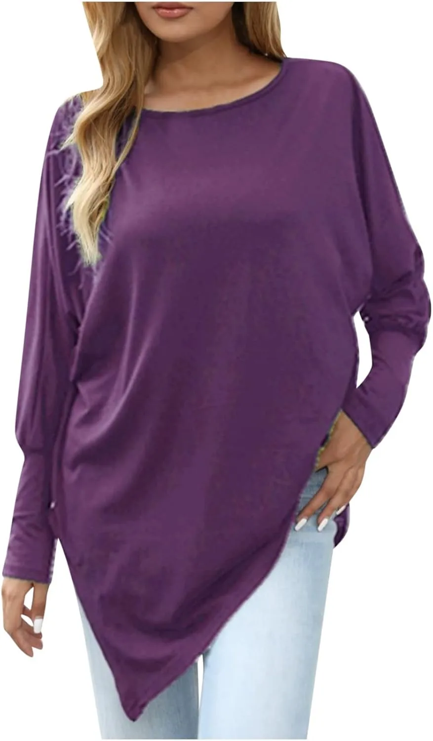 

Плюс сайз свитшот для женщин с длинным рукавом и асимметричным подолом NaRHbrg