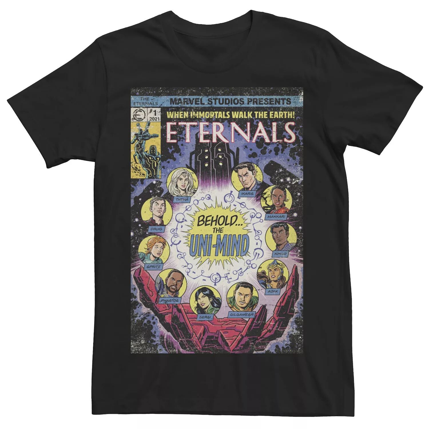 

Мужская футболка с обложкой комиксов Marvel Eternals Immortals Walk The Earth в стиле ретро Licensed Character