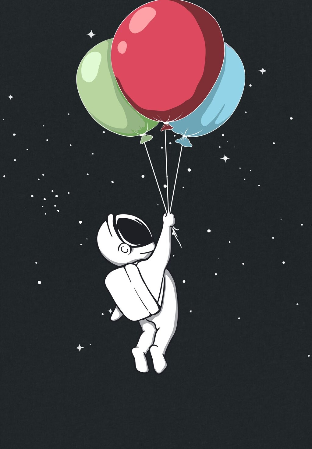 

Футболка с принтом LITTLE BALLOON ASTRONAUT watapparel, черный