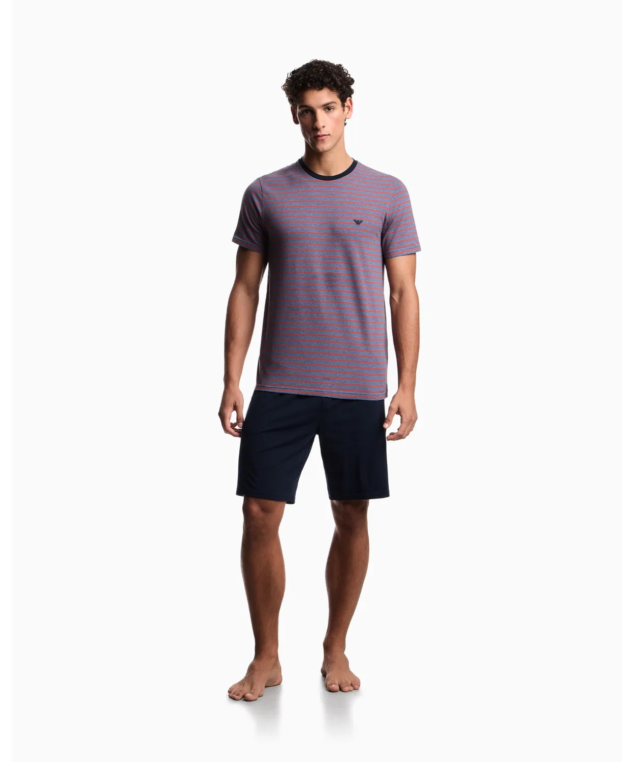 Пижама Emporio Armani ASV Bermudas, хлопок, синяя