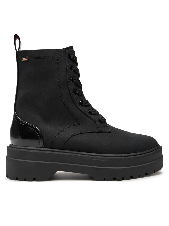 Ботильоны на шнуровке Tommy Hilfiger Flag Ventile Lace Up Boot FW0FW08287, черный