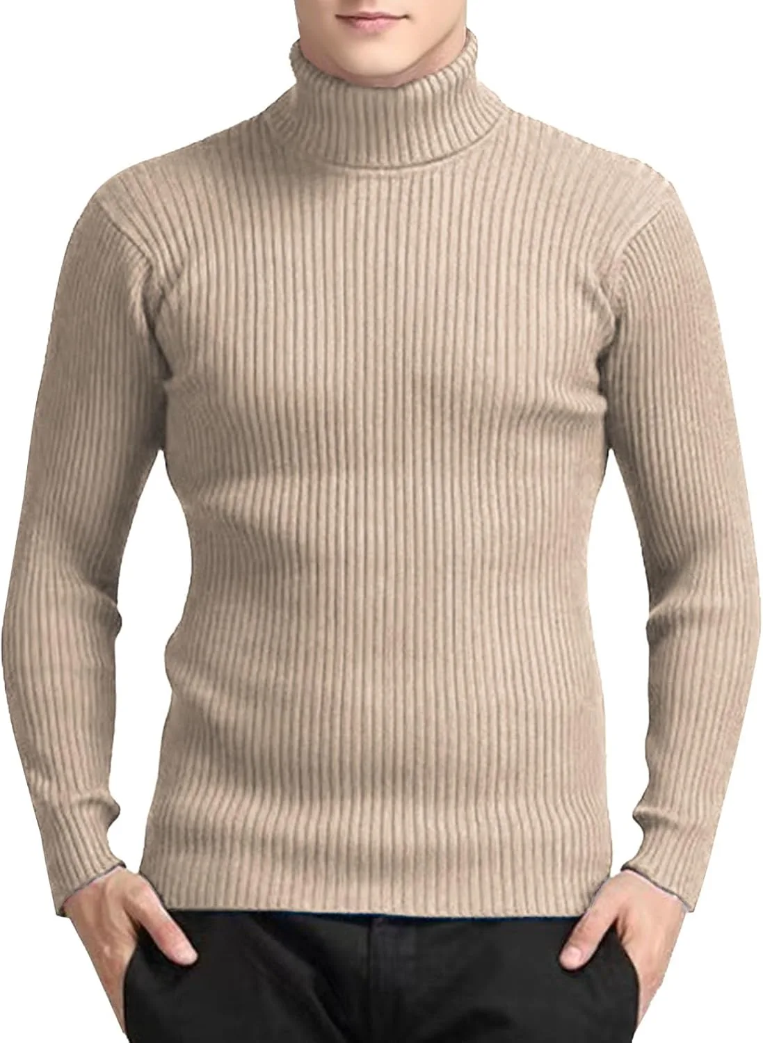 

Мужской свитер с воротником-стойкой Slim Fit, теплый, с длинными рукавами TrndTrsure