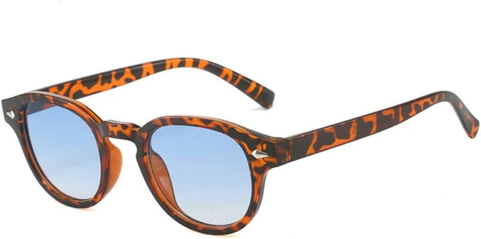 

Солнцезащитные очки UV400 с овальными заклепками и прозрачными градиентными линзами для женщин и мужчин, для бега и занятий спортом на открытом воздухе UYPTK, Leopard Bluegradient