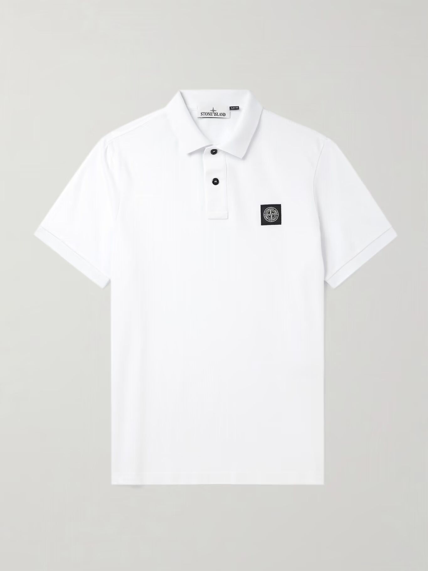 

Рубашка-поло из хлопкового пике с аппликацией логотипа STONE ISLAND, белый