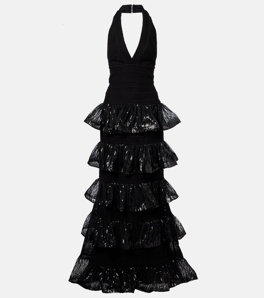 

Платье с пайетками в технике макраме Elie Saab, Black