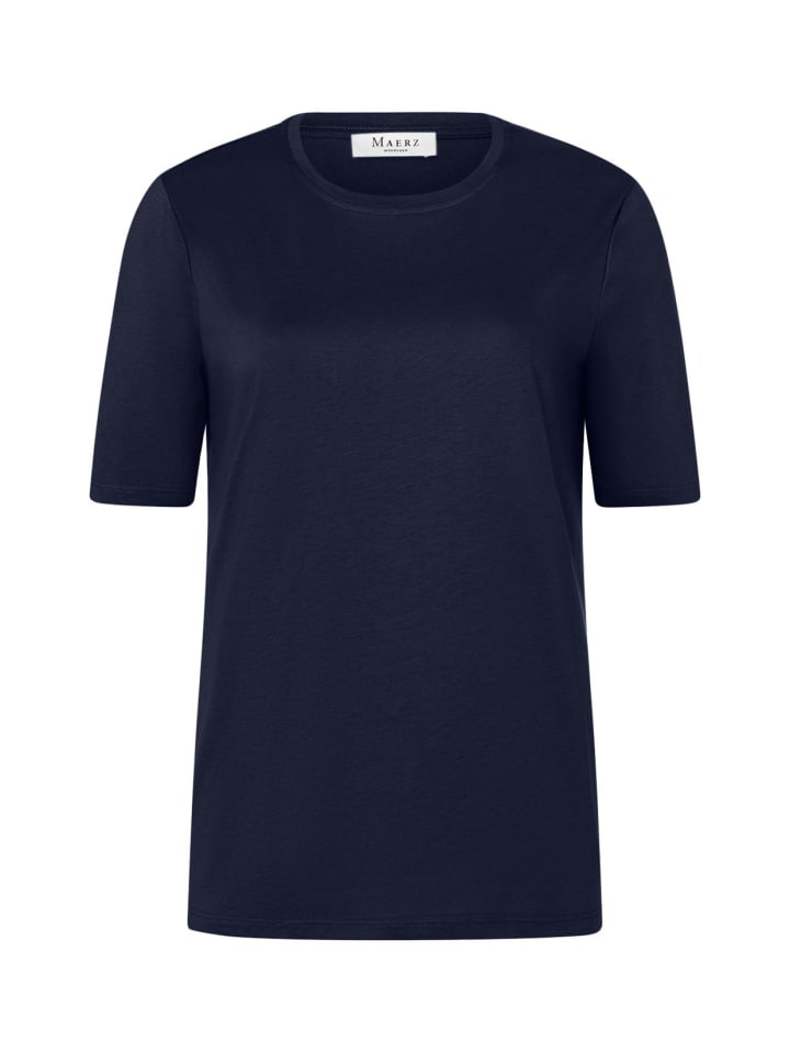 

März Футболка с круглым вырезом и короткими рукавами в ярком ночном цвете