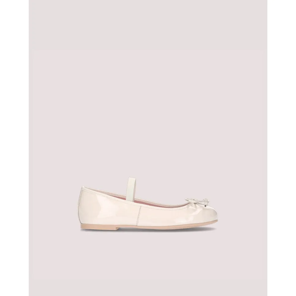 

Балетки для девочки из глянцевого лака цвета слоновой кости Pretty Ballerinas, пастельно-розовый