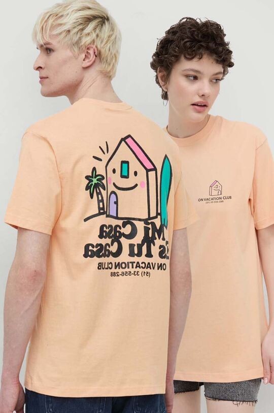 

Хлопковая футболка Mi Casa On Vacation, оранжевый
