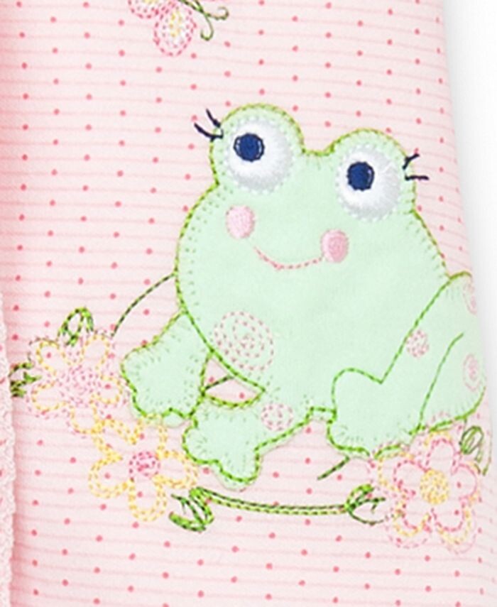 Хлопковый комбинезон Baby Frogs Snap Up Footed Little Me, розовый — фото 2