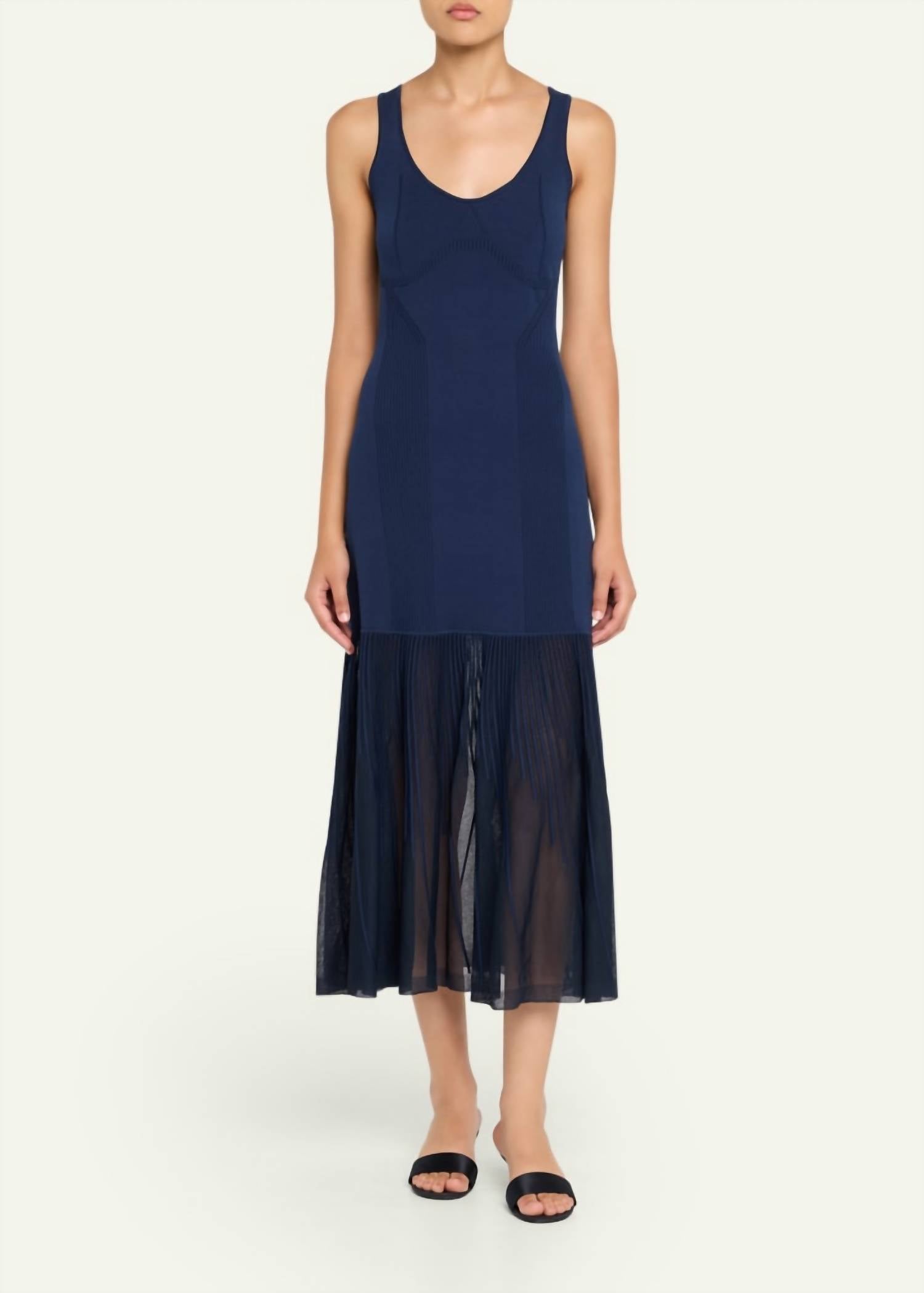 

Платье-майка Pointelle с градиентной вязкой в цвете navy Jason Wu