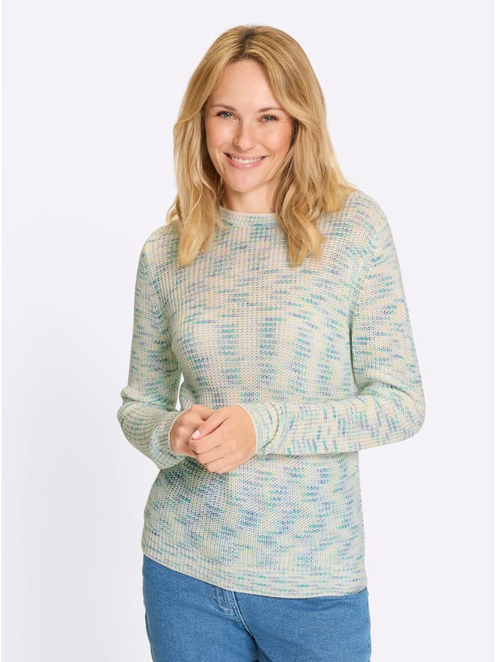 

Свитер с круглым вырезом в фисташковом и экрю-цветах Sieh an!